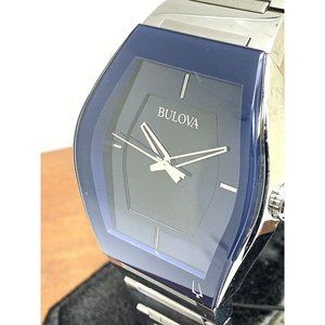 Bulova Men's Watch 96A258 Gemini Futuro Quartz Blue Dial Silver Stainles…